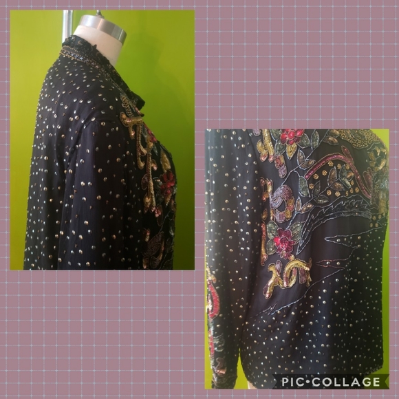 Spiegel Deadstock Vintage Beaded Button Up Blouse - Picture 4 of 7